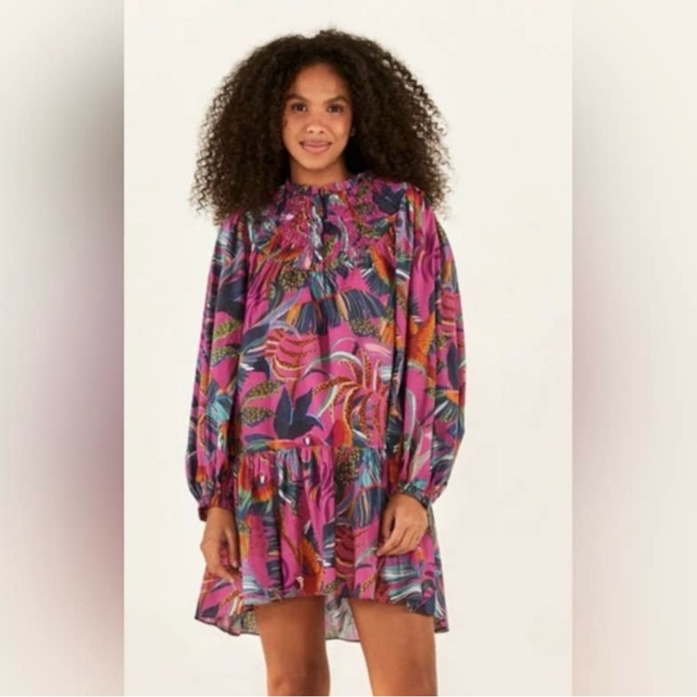 FARM Rio Rainbow Macaws Longsleeve Mini Dress
